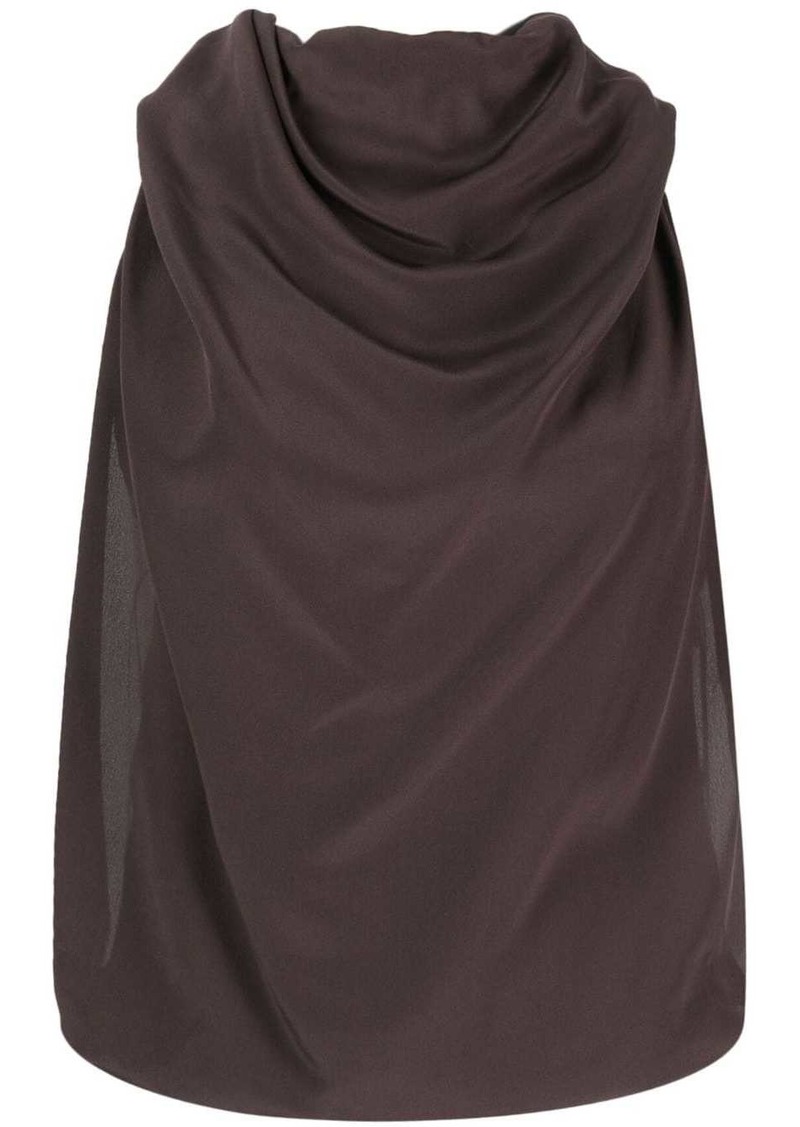 Lanvin draped sleeveless silk top