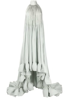 Lanvin embroidered halterneck charmeuse gown