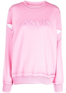 Lanvin embroidered-logo crew-neck sweatshirt