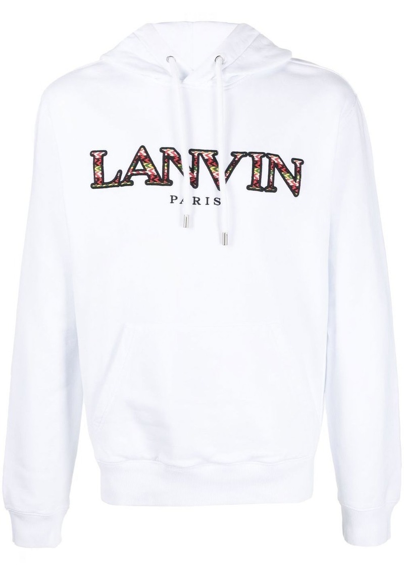 Lanvin embroidered-logo drawstring hoodie