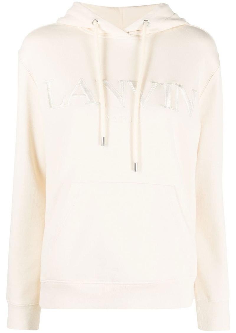 Lanvin embroidered-logo fleece hoodie