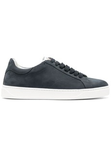 Lanvin embroidered-logo low-top leather sneakers