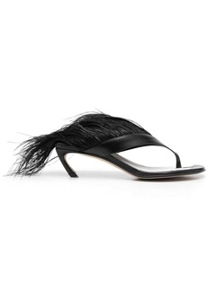 Lanvin Feather Swing 65 leather sandals