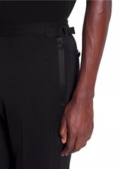 Lanvin Fitted Tailored Pants with Satin Bands