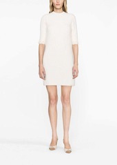 Lanvin floral-embroidered knitted tweed dress