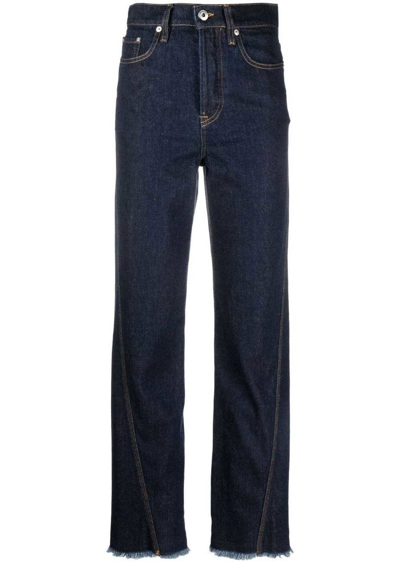 Lanvin frayed-edge straight-leg jeans