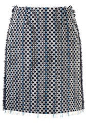 Lanvin fringed virgin wool-blend skirt