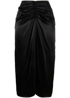 Lanvin gathered-waist midi skirt