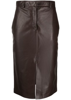 Lanvin knee-length leather midi skirt