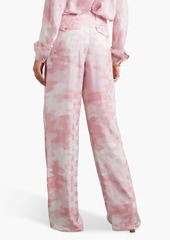 Lanvin - Camouflage-print silk-blend jacquard wide-leg pants - Pink - FR 34