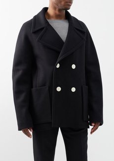 Lanvin - Double-breasted Wool Peacoat - Mens - Black