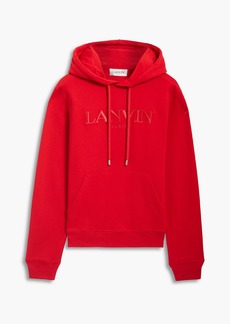 Lanvin - Embroidered French cotton-terry hoodie - Red - XS