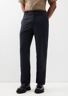 Lanvin - Geometric-jacquard Wool-blend Suit Trousers - Mens - Navy