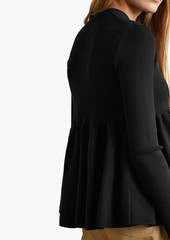 Lanvin - Ribbed-knit peplum cardigan - Black - S