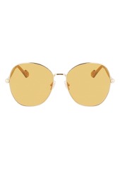 Lanvin Arpege 59mm Tinted Round Sunglasses in Gold/Caramel at Nordstrom Rack