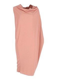 Lanvin Asymmetric Draped Dress in Pink Cotton