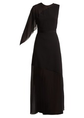 Lanvin Asymmetric draped-sleeve silk-blend gown