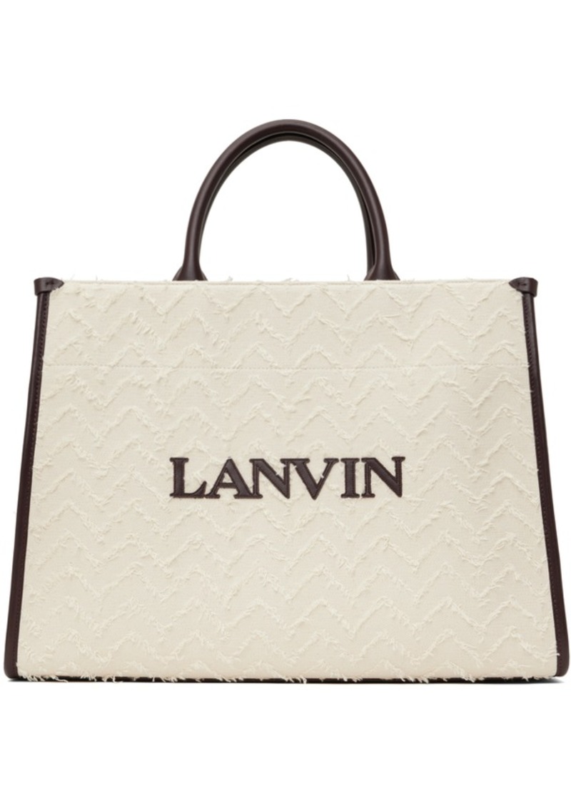 Lanvin Beige & Burgundy In & Out MM Tote