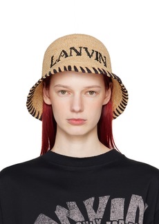 Lanvin Beige 'Lanvin' Raffia Bucket Hat