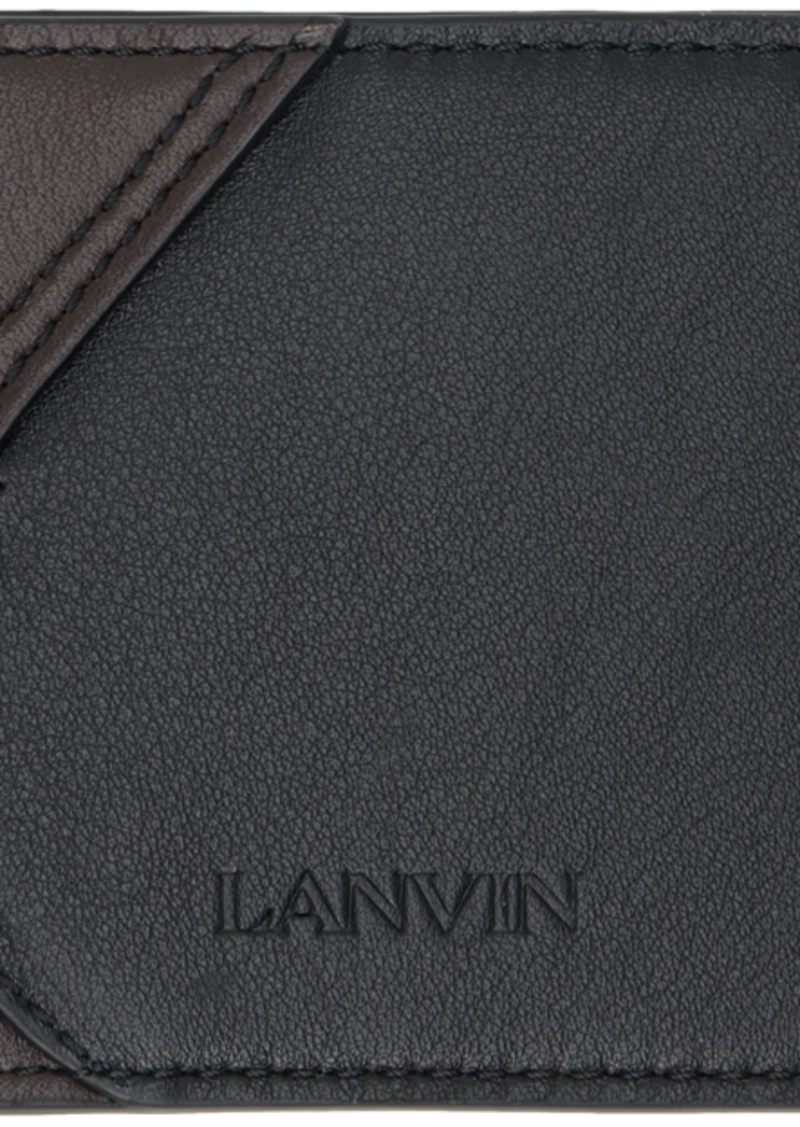 Lanvin Black & Brown Embossed Card Holder