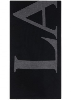 Lanvin Black & Grey Logo Scarf