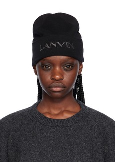 Lanvin Black Embroidered Beanie