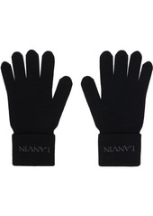 Lanvin Black Embroidered Gloves