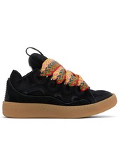 Lanvin Black Leather Curb Sneakers