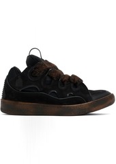 Lanvin Black Leather Curb Sneakers