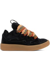 Lanvin Black Leather Curb Sneakers