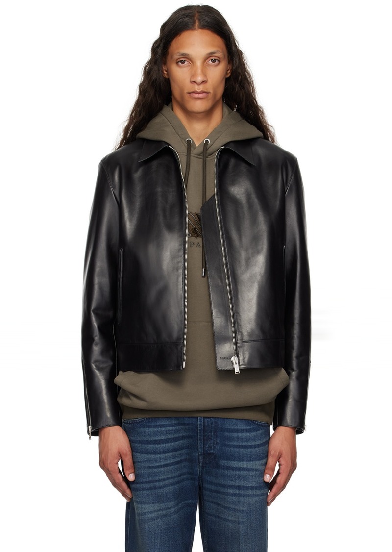 Lanvin Black Zip Leather Jacket