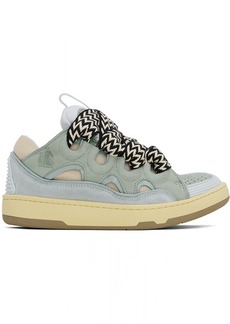 Lanvin Blue & Green Leather Curb Sneakers