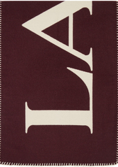 Lanvin Burgundy & Off-White Logo Scarf