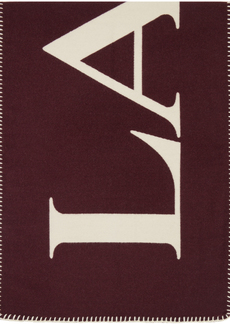 Lanvin Burgundy & Off-White Logo Scarf