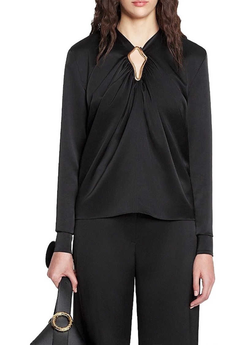 Lanvin Draped Top With Eyelet Detail