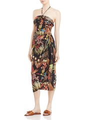 Lanvin Floral Print Halter Midi Dress