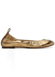Lanvin Gold Leather Ballerina Flats