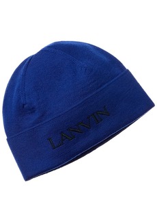 LANVIN Logo Embroidery Wool Hat