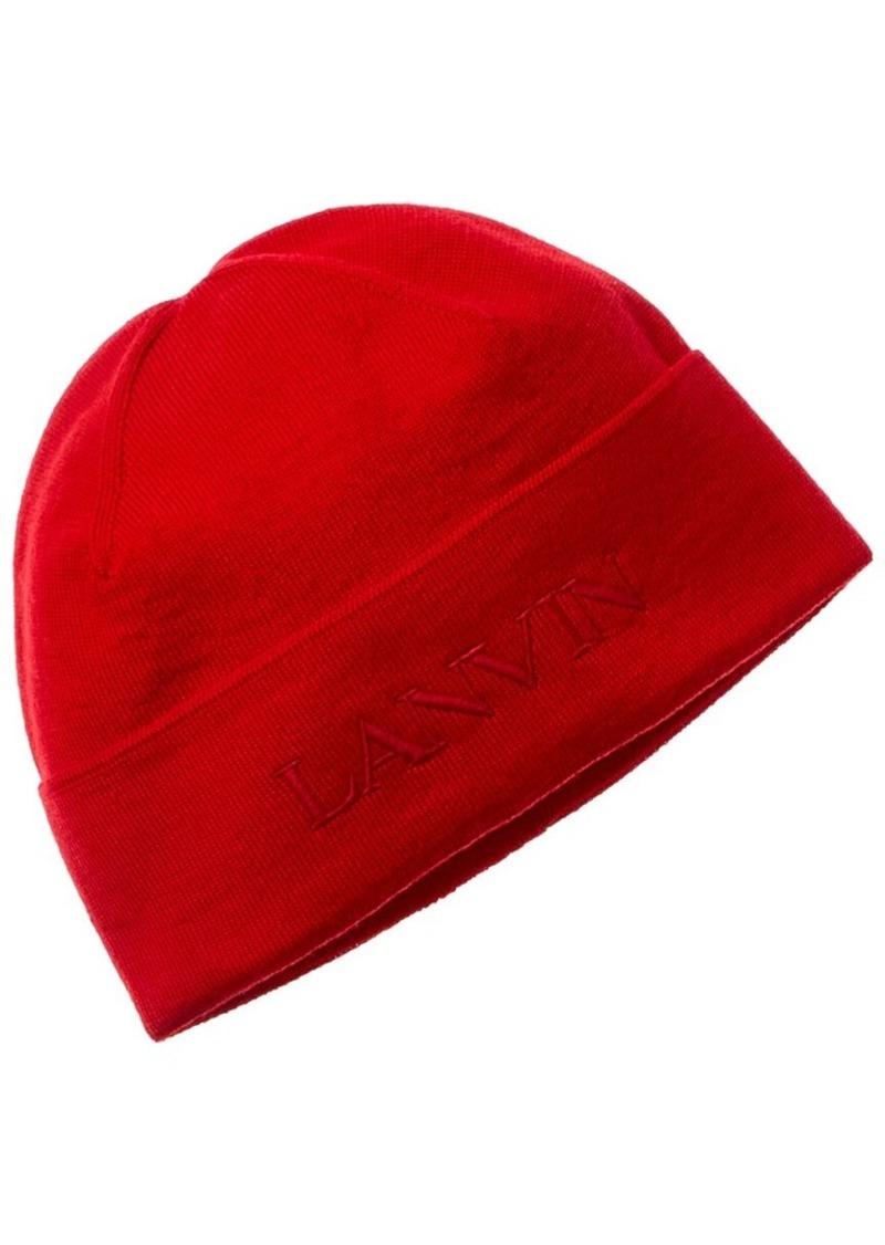 LANVIN Logo Embroidery Wool Hat