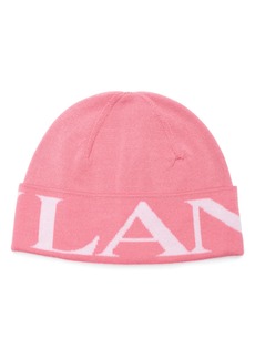 Lanvin Logo Wool Beanie in Pink at Nordstrom Rack