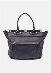 Lanvin Navy Leather Magnetic Frame Tote