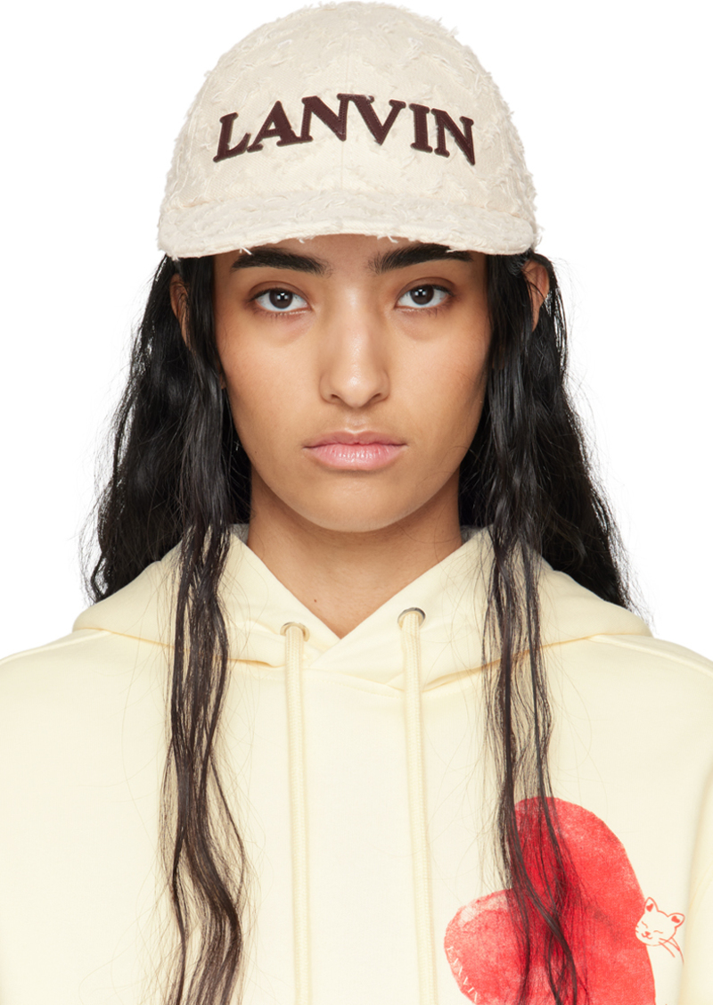 Lanvin Off-White Herringbone Motif Lanvin Cap