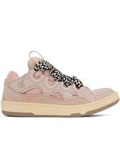 Lanvin Pink Leather Curb Sneakers