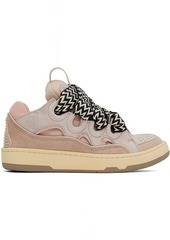 Lanvin Pink Leather Curb Sneakers