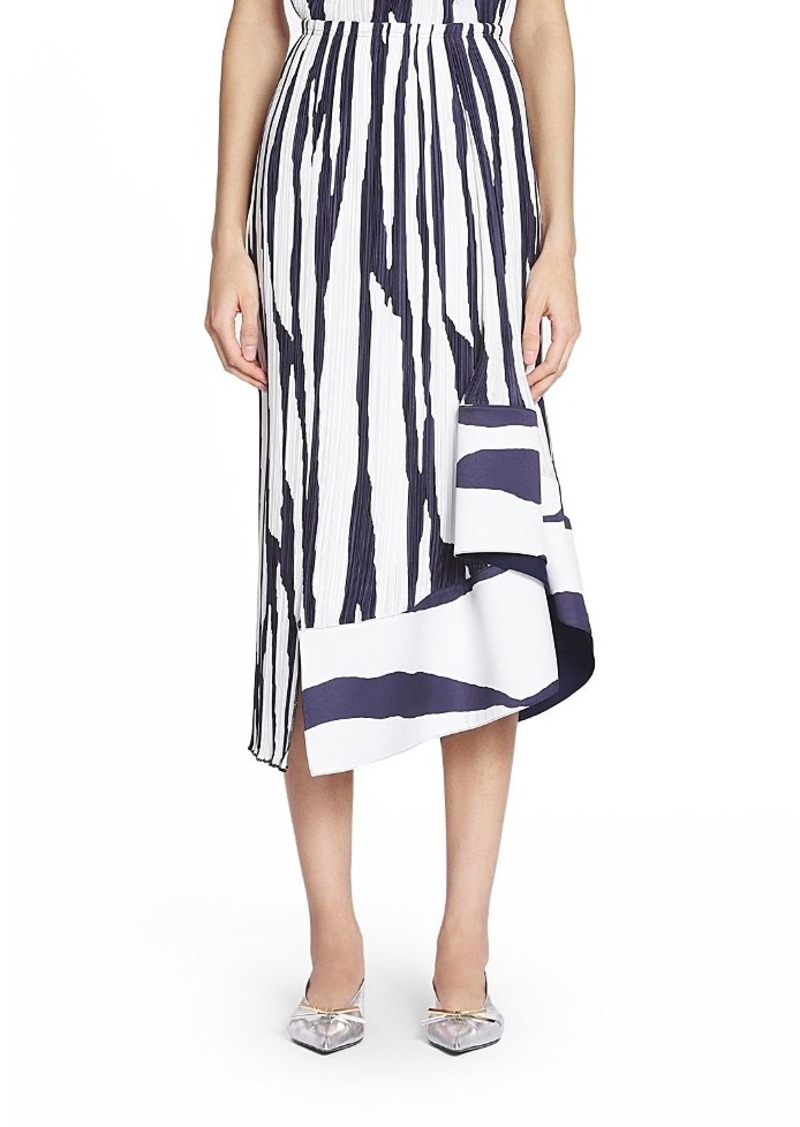 Lanvin Printed Pleated Midi Skirt