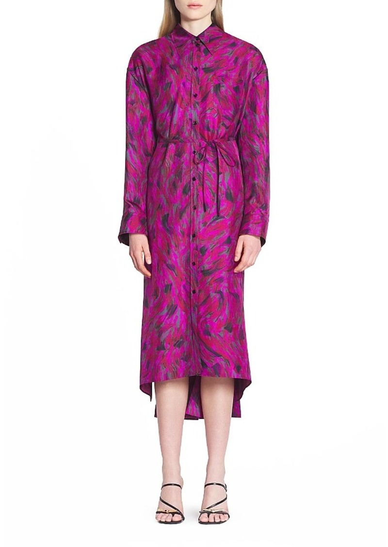 Lanvin Printed Shirt Dress With Pleats