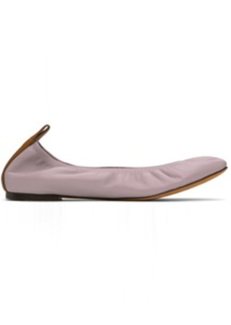 Lanvin Purple Leather Ballerina Flats