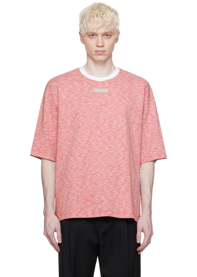 Lanvin Red Heathered-Effect T-Shirt