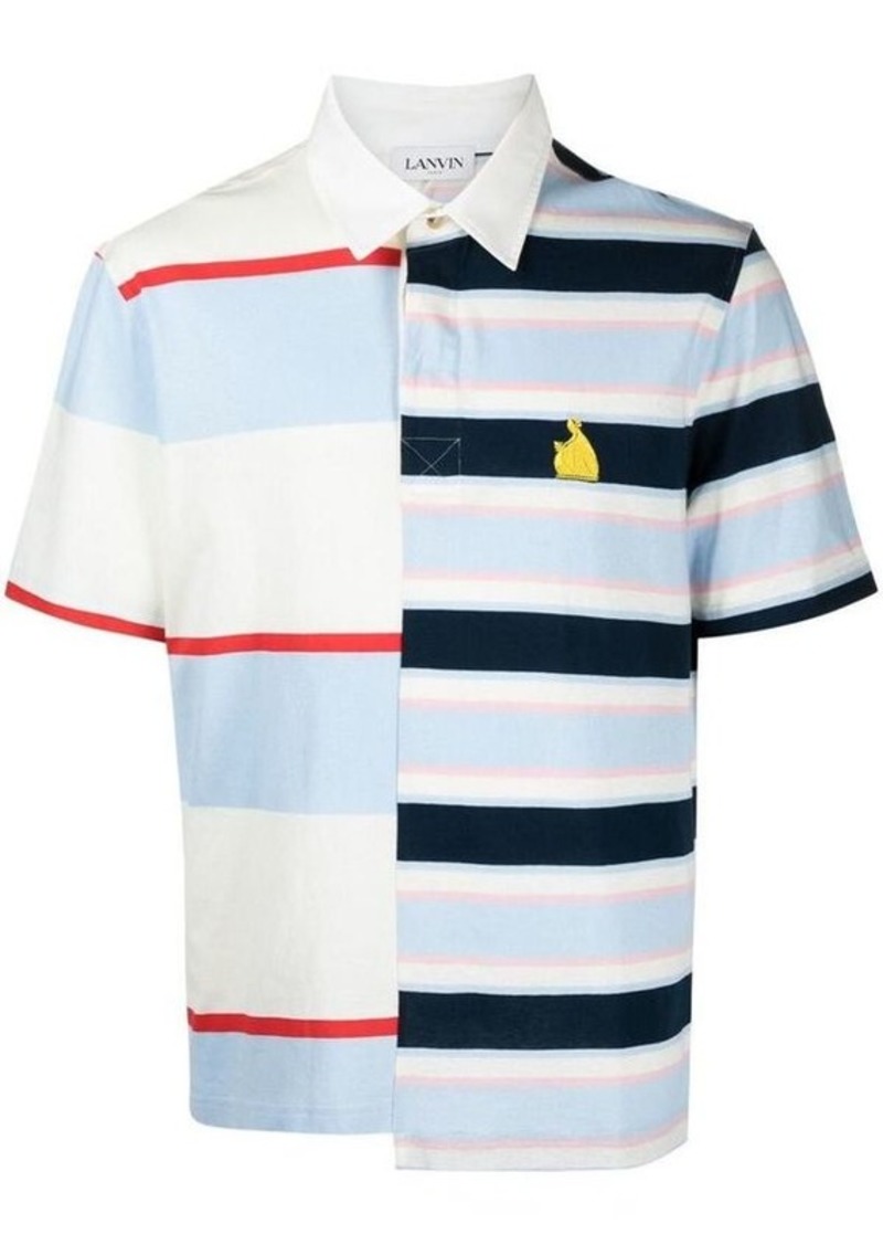 LANVIN Rugby Patchwork Logo Polo Shirt