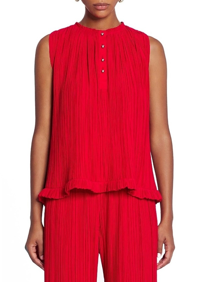 Lanvin Sleeveless Pleated Top